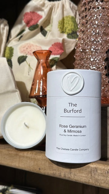 The Burford Candle - Rose Geranium & Mimosa