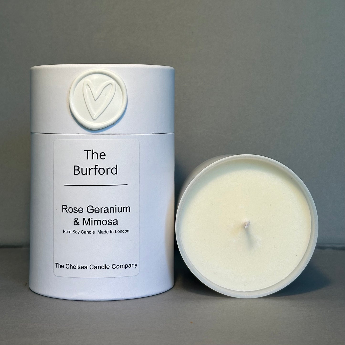 The Burford Candle - Rose Geranium & Mimosa