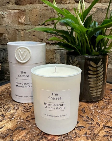 The Chelsea Candle - Rose Geranium, Oud & Mimosa