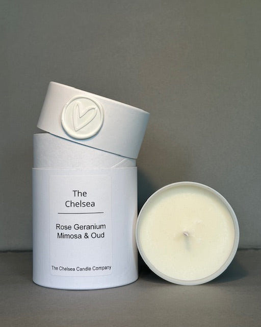 The Chelsea Candle - Rose Geranium, Oud & Mimosa